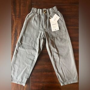 ZARA- olive green herringbone pants- 5T